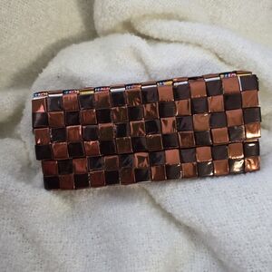 Source Unknown Copper and Black Checkered Clutch